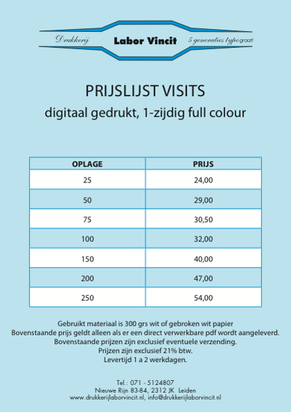 PrijslijstVisits